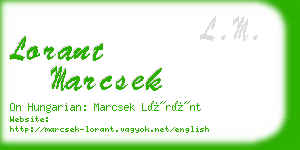 lorant marcsek business card